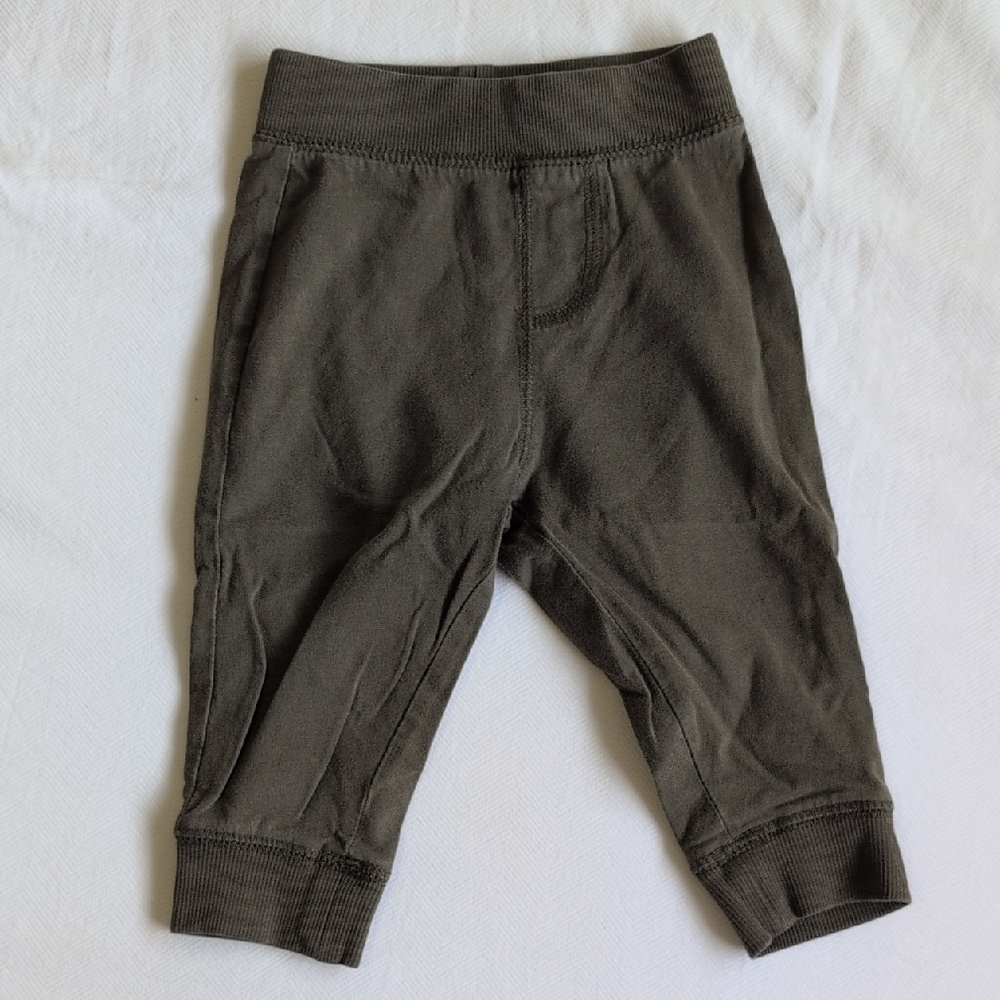 george basic cotton joggers olive green 6-12 months baby